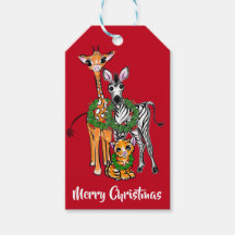 Festive kerstsafari, zebra giraffe lion