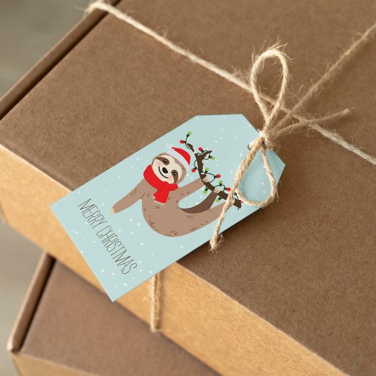 Festive kerstsleuf op maat cadeaulabel