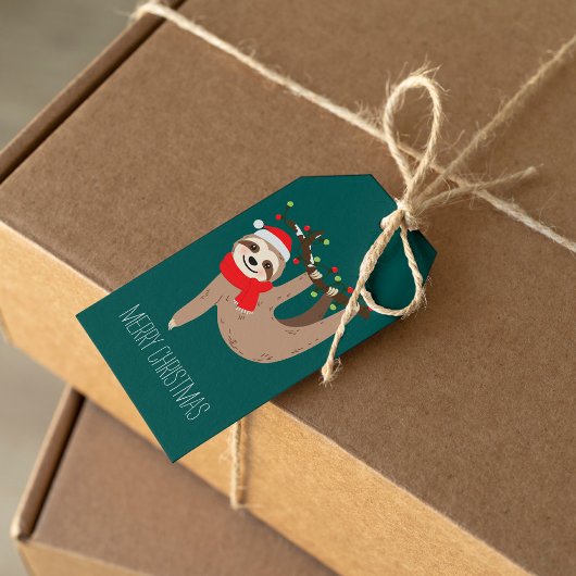 Festive kerstsleuf op maat cadeaulabel