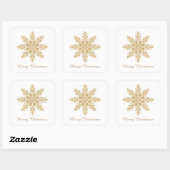 Festive kerstsnowflake voegt groet hier toe vierkante sticker (Vel)