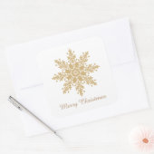 Festive kerstsnowflake voegt groet hier toe vierkante sticker (Envelop)