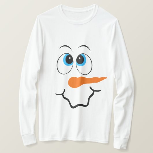 Festive kerstsnowman gezicht mannen t-shirt (Design voorkant)