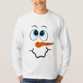 Festive kerstsnowman gezicht mannen t-shirt (Voorkant)