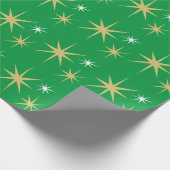 Festive kerststars Pattern Green Cadeaupapier (Hoek)