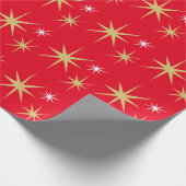 Festive kerststars Pattern Red Cadeaupapier (Hoek)