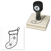 Festive kerststoplijn Kunstvormontwerp Rubberstempel (Gestempeld)