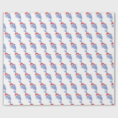 Festive kerststrand dolphin party betegeld cadeaupapier (Vlak)