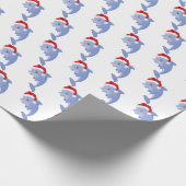 Festive kerststrand dolphin party betegeld cadeaupapier (Hoek)