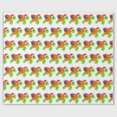 Festive kerststrand zee schildpad cadeaupapier (Vlak)