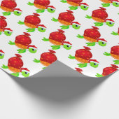 Festive kerststrand zee schildpad cadeaupapier (Hoek)