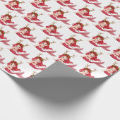 Festive kerststrand zeemiderpartij cadeaupapier (Hoek)