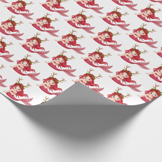 Festive kerststrand zeemiderpartij cadeaupapier (Hoek)