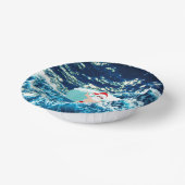 Festive kerstsurfende Santa Beach Paper Bowls Papieren Kommen (Gebogen)