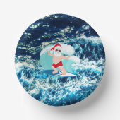Festive kerstsurfende Santa Beach Paper Bowls Papieren Kommen (Voorkant)