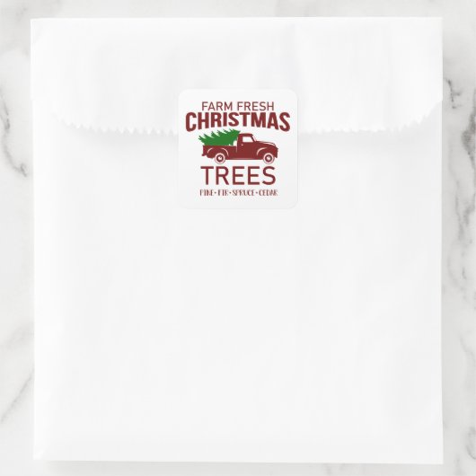 Festive kersttree boerderij business sticker (Tas)