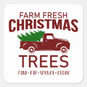 Festive kersttree boerderij business sticker (Voorkant)