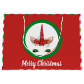 Festive kerstunicorn voegt berichttas toe groot cadeauzakje (Voorkant)
