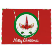 Festive kerstunicorn voegt berichttas toe groot cadeauzakje (Achterkant)