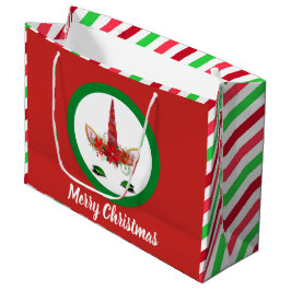 Festive kerstunicorn voegt berichttas toe groot cadeauzakje