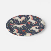 Festive kerstunicorns-ontwerp papieren bordje (Gekanteld)