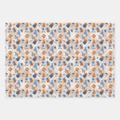 Festive kerstvakantie-gnomen betegeld patroon inpakpapier vel (Voorkant)