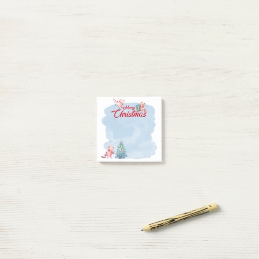 Festive-kerstvarken Post-it® Notes (Op bureau)