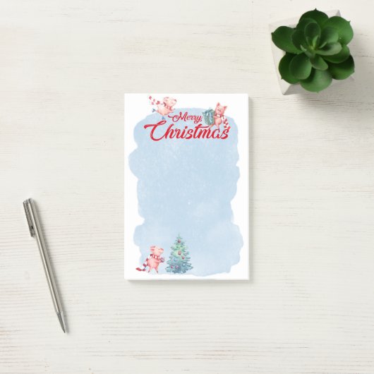 Festive-kerstvarken Post-it® Notes (Kantoor)