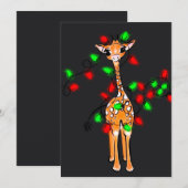 Festive kerstverlichting met Giraffe-rood, groen Kaart (Voorkant / Achterkant)