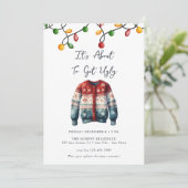 Festive kerstWaterverf cocktail Party Kaart (Staand voorkant)