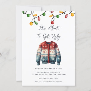 Festive kerstWaterverf cocktail Party Kaart