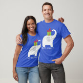 Festive kerstwitte olifant voegt tekst T-shirt toe (Unisex)