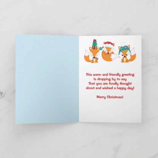 Festive kerstWoodland Fox Friends Feestdagen Kaart (Binnen)