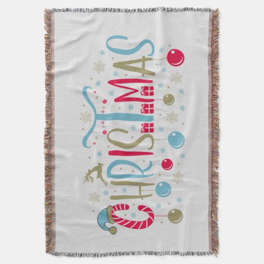 Festive-kerstwoordkunst Deken (Voorkant Verticaal)