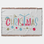Festive-kerstwoordkunst Deken (Voorkant)