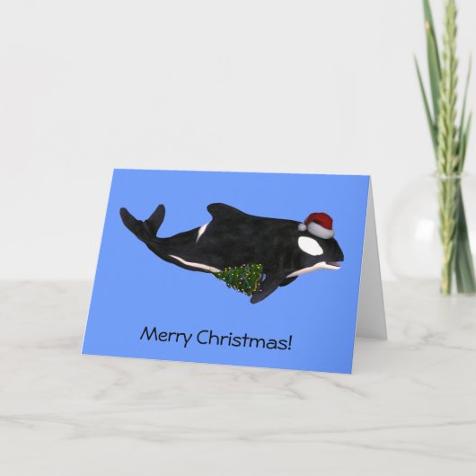 Festive Killer Whale Feestdagen Kaart (Voorkant)