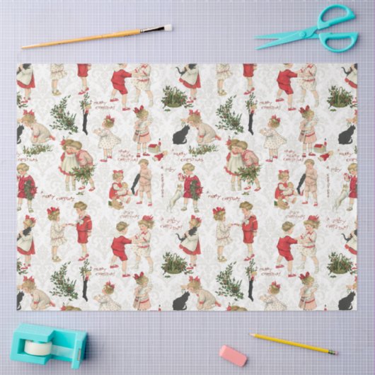 Festive  Kinderen en kerstcadeautjes Tissuepapier (Craft)