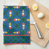 Festive Kitchen Towel Holly and Candles: Kerstmis Theedoek (Quarter Fold)