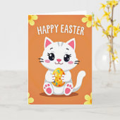Festive Kitty Happy Egg Card Kaart (Gele Bloem)