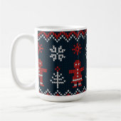 Festive Knitted Snowflakes gingerbread pattern  Koffiemok (Links)