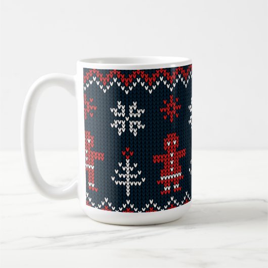 Festive Knitted Snowflakes gingerbread pattern  Koffiemok (Links)