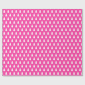 Festive Knockout Pink White kerstboompatroon Cadeaupapier (Vlak)