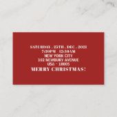 Festive-kousen, kerstfeestkaartje informatiekaartje (Achterkant)