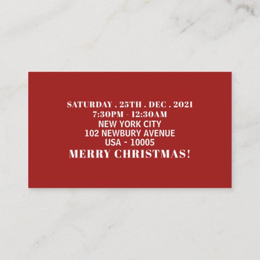 Festive-kousen, kerstfeestkaartje informatiekaartje (Achterkant)