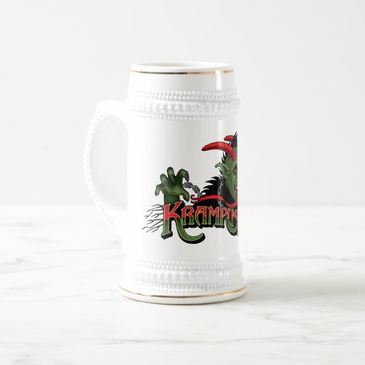 Festive Krampus Stein Bierpul (Voorkant links)