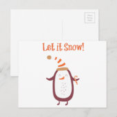 Festive laat het sneeuwen feestdagenkaart (Voorkant / Achterkant)