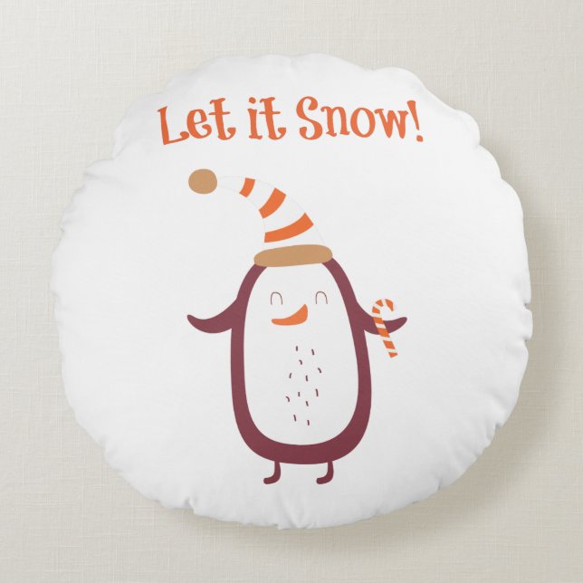 Festive laat het sneeuwen rond kussen (Voorkant)