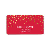 FESTIVE LABEL modern confetti spoelt gouden folie  (Voorkant)