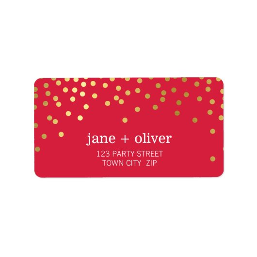 FESTIVE LABEL modern confetti spoelt gouden folie (Voorkant)