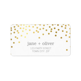 FESTIVE LABEL modern confetti spot gold folie grij