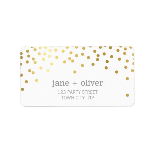 FESTIVE LABEL modern confetti spot gold folie grij (Voorkant)